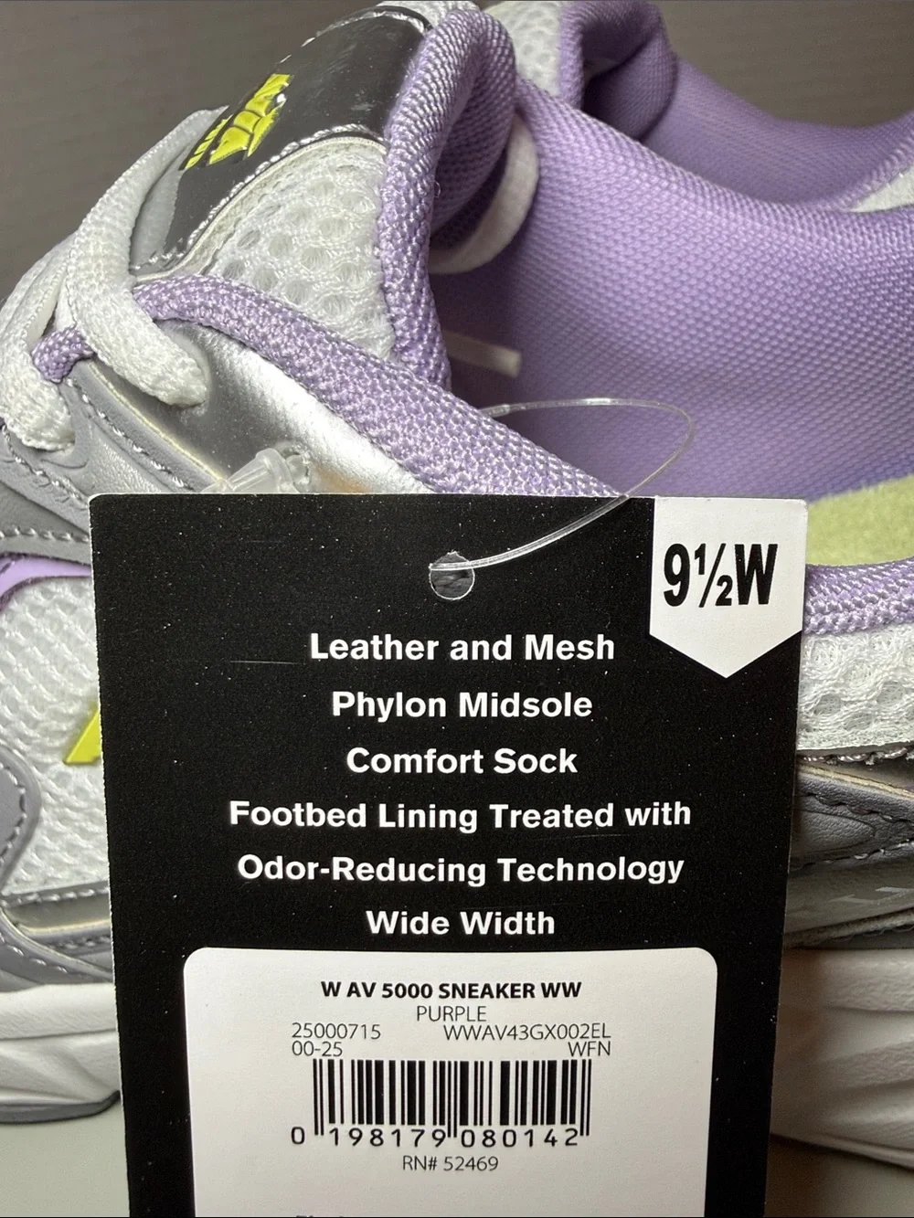 NEW! Avia Women's 5000 Performance Sneakers Size 9.5 Wide Purple Silver